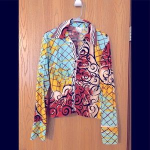 Multicolored, classic shirt.